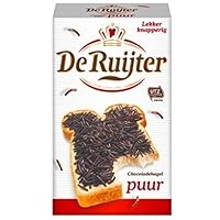 Hagelslag PUUR - Pure Dark Real Chocolate Sprinkles - jimmies - On Buttered bread, Cupcake sprinkles, Great Cake Topping & a Yummy addition to any Deseret(Packaging may vary)