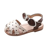 Girls Sandals with Pearls Flowers Leather Shoes Sandals for Little Girls Comfort Bright Diamond Dress up Shoes Wedge Sandals for Girls Slippers