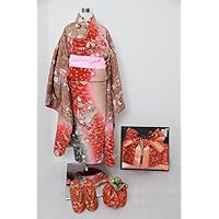 Shichi-Go-San 7 Years Old Pure Silk Kimono Set, Moriyumu Girls