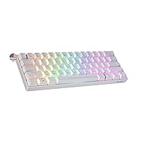 GK61 SE 60% | Mechanical Gaming Keyboard | 61 Keys Multi Color RGB LED Backlit for PC/Mac Gamer | ANSI US American Layout (White, Mechanical Brown)