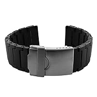 Replacement Black Polyurethane Link Bracelet Band 22mm for Luminox 3000 and 3900 Series Watches