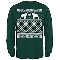 French Bulldog Ugly Christmas Sweater Forest Adult Long Sleeve T-Shirt
