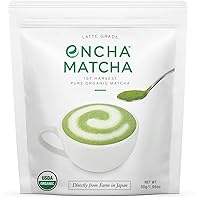 Encha Latte Grade Matcha Powder - First Harvest Organic Unsweetened Matcha Green Tea Powder, From Uji, Japan (30G/1.06 Ounce) Premium Powder for matcha latte, matcha smoothie | Caffeine, L-Theanine