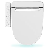 VB-3000SE Electric Smart Bidet Toilet Seat with Dryer, Heated Toilet Seat, Warm Water, LED Nightlight, Full Stainless-steel Nozzle - White, Elongated