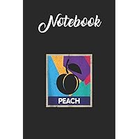 Notebook: Vintage Style Peach Funny Fruit Pun Gift Idea Blank Notebook with for Student and Teacher Food Diet Nutrition with 120 Pages of 6in x 9in x 120 Pages Blank Paper Gift for Friendship Funny