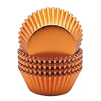 Standard Orange Foil Cupcake Liners Muffin Baking Cups for Party and More, 100-Count