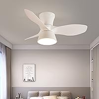 Ceiling Fans with Lamps,Ceiling Fans with Lights and Remote Control Dimmable Ceiling Fan with Led Lamp 6 Speed Dc Reversible Winter Summer Mode Fan Light for Living Room Bedroom/White