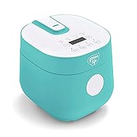 GreenLife PFAS-Free, 4-Cup Rice Oats and Rains Cooker, Healthy Ceramic Nonstick, Easy to Use Automatic Presets, Dishwasher Safe Parts, Turquoise