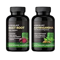 Beet Root and Ashwagandha Capsules Power Up Your Performance and Mood Duo: A Natural Solution for Blood Circulation, Antioxidants, Immune Support, Athletic Performance
