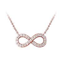 1/4 Cttw Diamond Infinity Pendant Necklace In 925 Sterling Silver (0.25 Cttw, I-J Color, I3 Clarity) 18