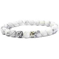 Bracelet - Howlite Bead Bracelet Size 8MM Natural Chakra Balancing Crystal Healing Stone