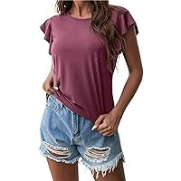 Pink Womens Tops Dressy Casual Pink Plus Size Crop Top Short Sleeve Tunic Tops for Leggings Crewneck Shirts for Women