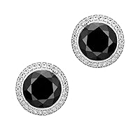 Multi Choice 0.75 Ctw Round Shape Gemstone 925 Sterling Silver Solitaire Accents Stud Earring