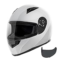 VCAN VX Lightweight Full Face Motorcycle Street Bike Helmet with Extra Tinted Visor, Coolmax Technology & OTG Ready, DOT & ECE 22.05 Approved