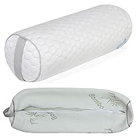 Kingnex 20x8 Bolster Roll Pillow and a Replacment Cover to Use Under Knees for Back Sleepers Between Legs for Side Sleep to Relief Lower Back Pain
