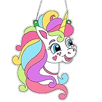 Unicorn Craft for Kids Easter Stained Glass Craft for Kids Glass Made Easy Activity Kit Decorations Unicorn Suncatcher Kits Girls Boys Home Classroom Indoor Art Game Activities Favors