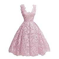Women's Elegant Floral Lace Evening Gown Cap Sleeve Prom Party Dress US10 Blush