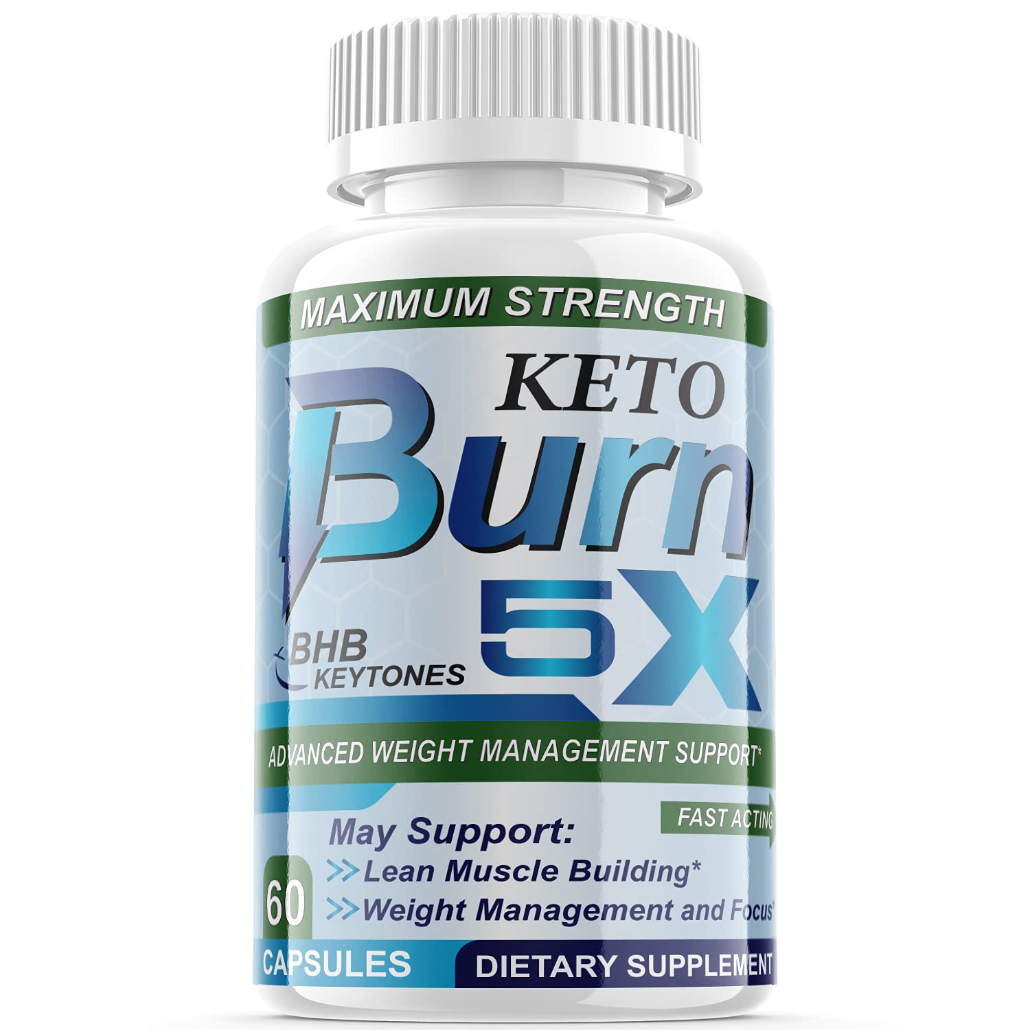 Keto Burn 5X Maximum Strength Advanced Weight Management Supplement Pills (1 Pack)
