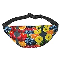 Fruit Rainbow Adjustable Belt Hip Bum Bag Fashion Water Resistant Hiking Waist Bag for Traveling Casual Running Hiking Cycling