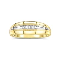 Rylos His/Hers Wedding Bands, featuring Diamonds set in premium yellow Gold Plated Silver 925. Available in sizes 6-13, symbolize your commitment with timeless elegance.