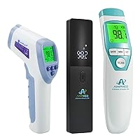 3-Pack Amplim W1 F2 CA3 Non-Contact Touchless Infrared Digital Forehead Thermometer for Adults and Babies