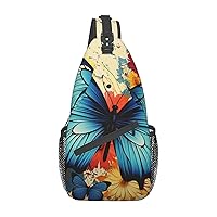 Butterfly Sling Bag For Women and Men Crossbody Bag Small Chest Bag Travel Backpack Casual Daypack