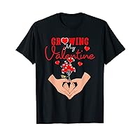 Growing My Valentine Couple Family Pregnancy Announcement T-Shirt