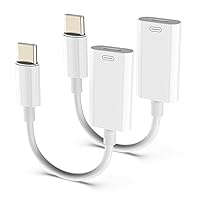 USB-C Male to Lightning Female Adapter Pack-2,Type C to Lightning Converter for Audio,Charge&Data,Fit for Lightning EarPods,iPhone 15,iPad,MacBook Pro,iMac and More Devices with USB-C Port