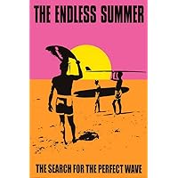 Classic Endless Summer 36x24 Movie Art Print Poster Wall Decor Surfing Surfboards Beach Sunset orange Pink and Yellow