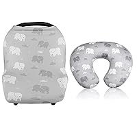 Nursing Pillow Covers & Car Seat Cover, Multi-use Nursing Cover for Breastfeeding, Elephant
