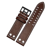 Leather Watch Strap Bracelet Wrist 20mm 22mm Band for Hamilton Aviation H77755533 H77616533 Genuine Leather Men Watch Band (Color : White Black, Size : 20mm)