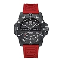 Luminox - Master Carbon Seal Automatic XS.3875 - Mens Watch 45mm - Military Dive Watch in Red/Black Date and Day Function - 200m Water Resistant - Sapphire Glass - Mens Watches - Made in Switzerland