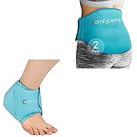 Comfytempp Ankle Ice Pack Wrap for Swelling, Plantar Fasciitis and Ice Pack for Back Pain Relief, 2 Packs, Bundles, FSA HSA Approved, Gift for Recovery After Surgery, Men Women