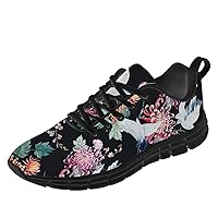 Crane Shoes for Women Men Running Walking Tennis Breathable Lightweight Sneakers Cherry Blossom Shoes Gifts for Men Women