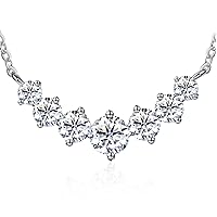 Diamond Pendant Necklaces for Women, Moissanite Necklace 0.5Ct-7.6Ct, Anniversary Birthday Gifts for Wife, Soulmate, Jewelry Gift for Women Mom Girlfriend Girls Her