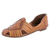 Womens 106F Light Brown Mexican Leather Sandals Huarache Slip On