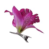 pulabo Affordable Orchid Flower Hair Clip - New Bridal Wedding Orchid Flower Hair Clip Barrette Women Girls Accessories 1pcs Purple