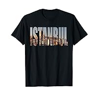 Istanbul Turkey Urban Skyline Photography Font T-Shirt