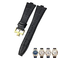 25-8mm Genuine Leather Convex Interface Watch Strap，For Vacheron Constantin Overseas Black Blue Brown Bamboo Grain Watch Bands
