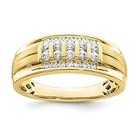10k Gold Yg Gents Lab Grown Diamond Si1 Si2 G H I Ring Size 10.00 Jewelry Gifts for Women