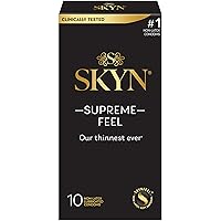 Supreme Feel Non-Latex Condoms - 10 Count – Ultra-Thin & Pre-Lubricated with Natural Fit & Strength of Premium Latex