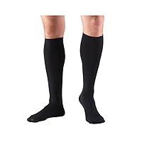 Truform Compression Socks, 8-15 mmHg, Men's Dress Socks, Knee High Over Calf Length, Black, X-Large