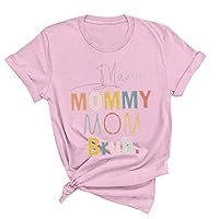 Shirts Women Mama Mommy Mom Bruh Funny Letter Tee Tops 2024 Summer Casual Fitted Mom T-Shirts