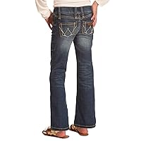 Wrangler Girls' Retro Stretch Boot Cut Jean, Medium Blue, 5 Slim