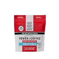 Power to The Coffee - Sweetened - Add to Coffee - Sugar-Free - 11g of Collagen Protein - 45 Calories - 10-Pack - Stick Packs