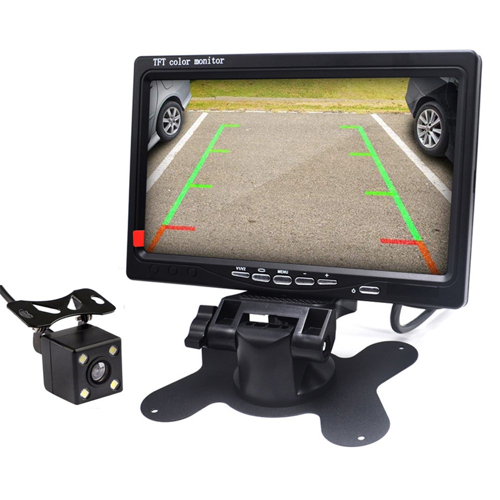 Padarsey LED Backup Camera and Monitor,Car Rear View Camera Waterproof High Definition 170 Degree Viewing Angle,Universal Mount (Front View/Rear Vi...