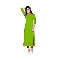 Green Color Womens' Long Dress Tunic Indian Wedding Wear Maxi Dress Plus Size