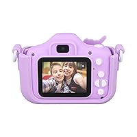 Kids Camera Dual Camera 2.0in IPS Screen 1080P Video Camera Toy with 32G Memory Card (Purple)