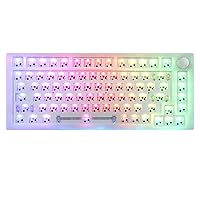 EPOMAKER Next time Skyline Gasket-Mounted 75% Hot Swappable Wired Gaming Keyboard DIY Kit with RGB Backlight, Rotary Knob, Compatible with 3Pin 5Pin Gateron/Cherry/Kailh/Otemu Switch (White)