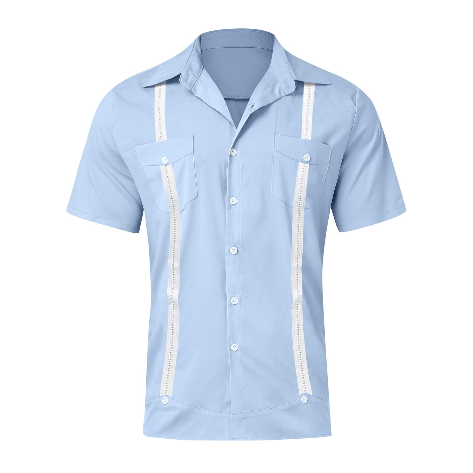 Mens Fancy Guayabera Tuxedo Style Pleated. Linen Guayabera Shirt . Long  Sleeve. No Pockets. Solid Color. White Color.